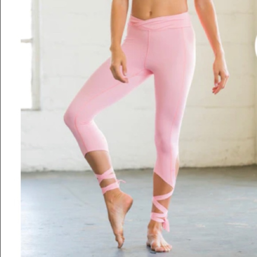 Flexi Lexi- Pink Tie Yoga Leggings